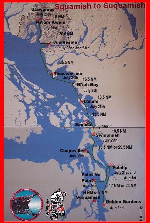 Tribal Journeys 2009 route