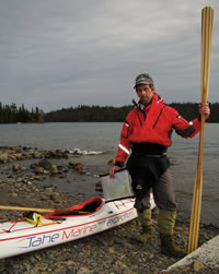 Joe O’Blenis kayaking around Vancouver Island