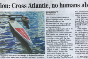 Times Colonist Interview on Autonomous Boat