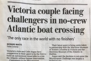 Autonomous Boat featured in today’s Times Colonist